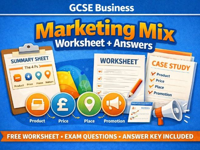 GCSE Business Marketing Mix Worksheet + Answers
