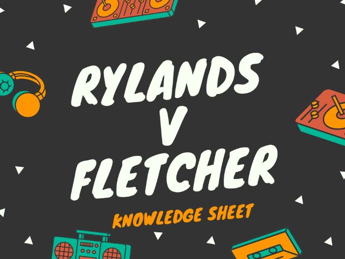 OCR LAW: RYLANDS V FLETCHER KNOWLEDGE SHEET