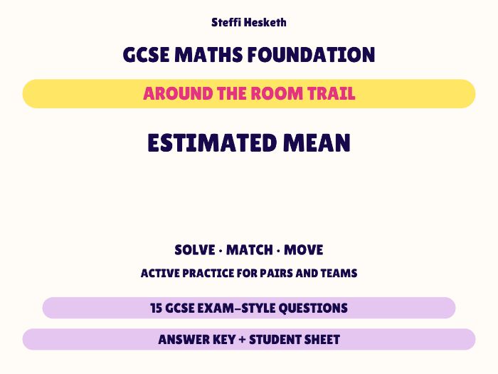 GCSE Foundation Maths Estimated Mean | Around the Room Trail