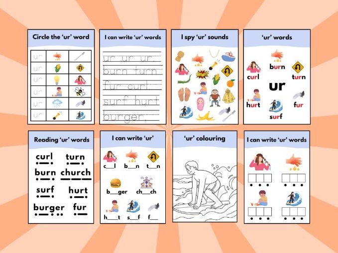 ‘ur’ Phonics Sound Workbook – Early Reading & Writing Activities
