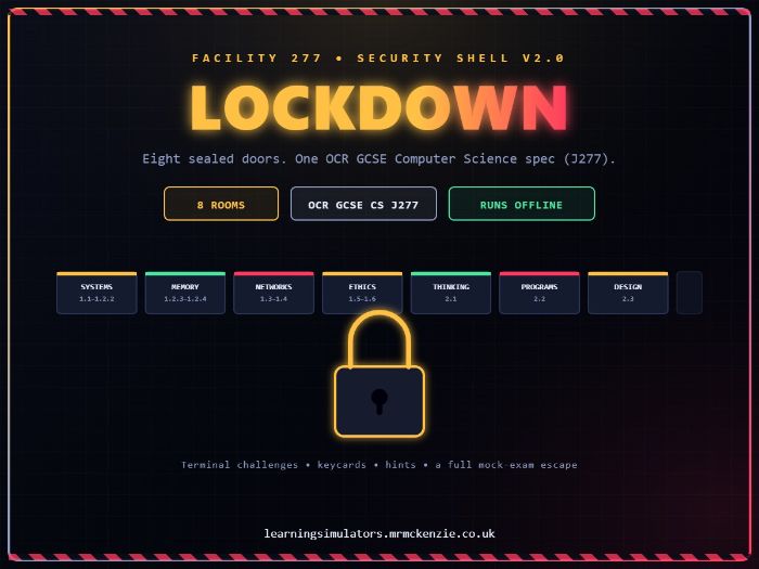 Facility 277 - OCR GCSE Computer Science Escape Room