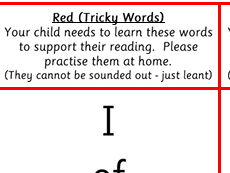 RWI Red (Tricky) Words