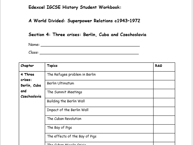IGCSE Superpower Relations: Berlin, Cuba and Czech