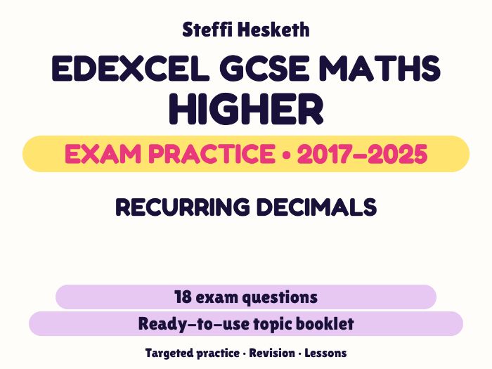 Edexcel GCSE Maths Higher: Recurring decimals Exam Questions | 2017-2025