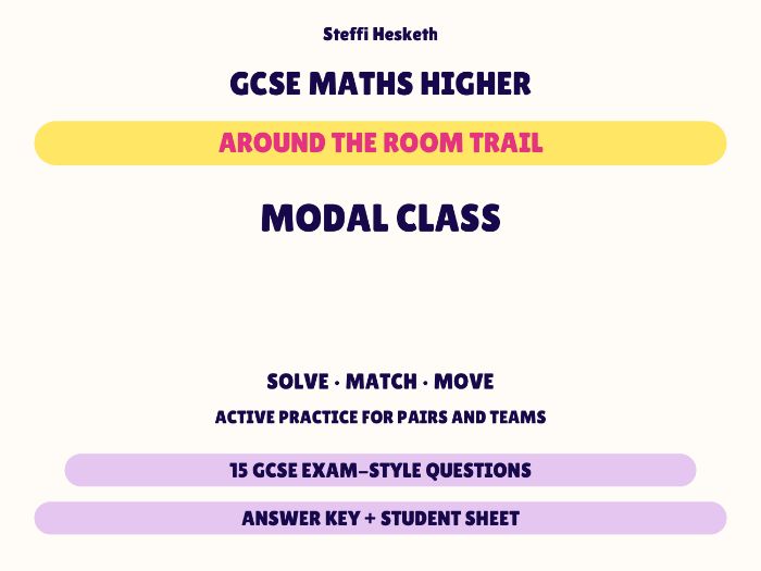 GCSE Higher Maths Modal Class | Around the Room Trail