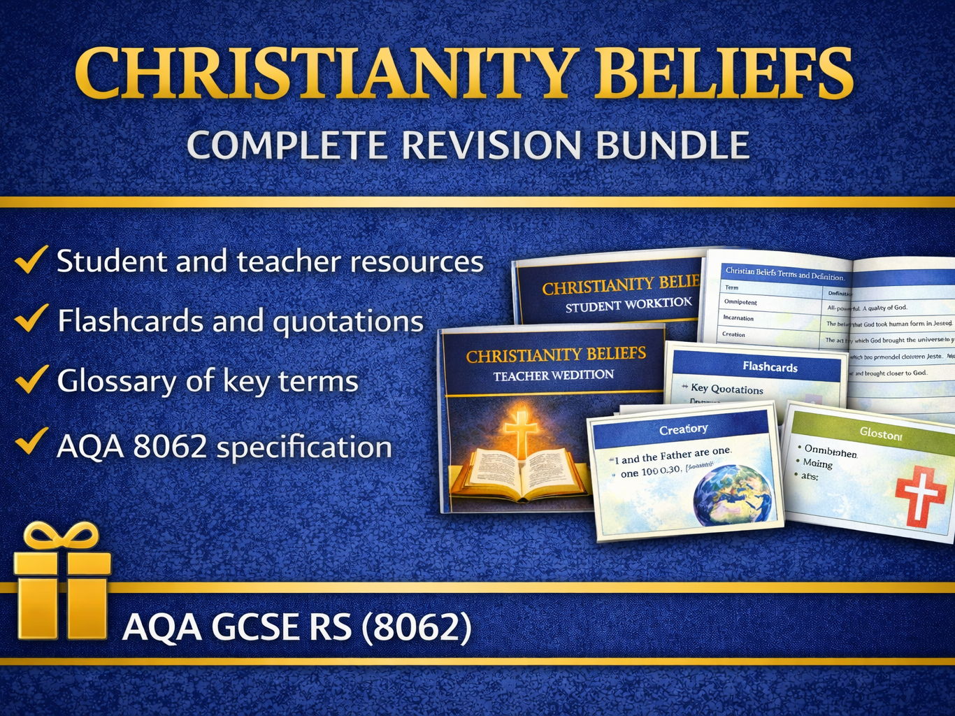 GCSE Religious Studies Christianity Beliefs Complete Revision Bundle | AQA 8062