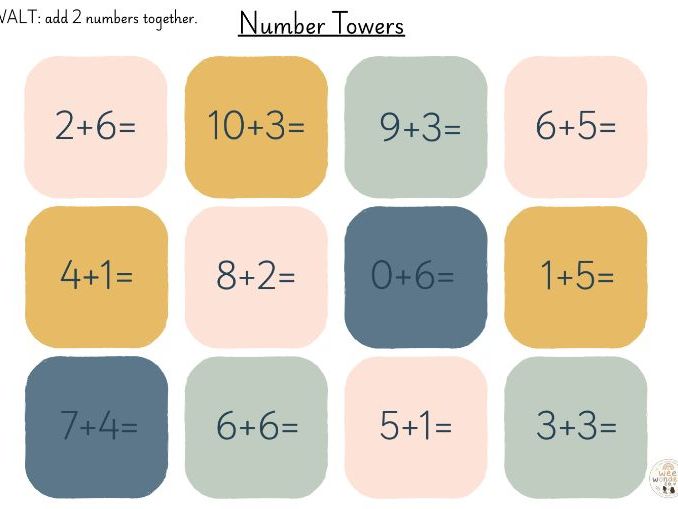 Number Towers- Addition within 20