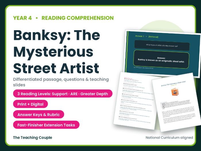 Banksy: The Mysterious Street Artist Reading Comprehension | Year 4 (KS2)