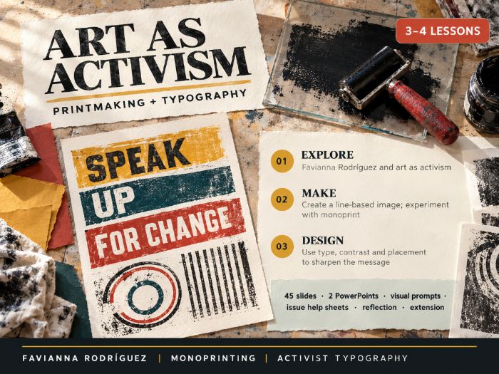 KS3 Art: Art as Activism — Printmaking and Typography Mini-Unit