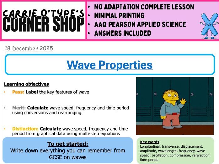 Wave Properties - AAQ Pearson Applied Science