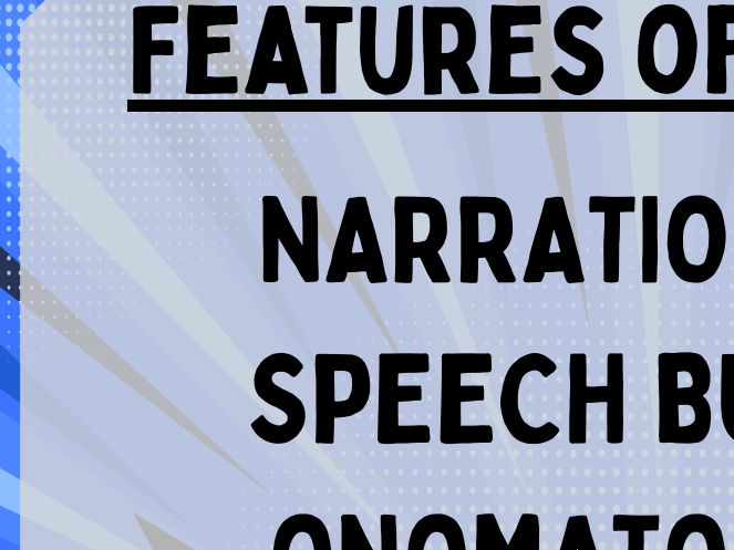 Features of a comic / graphic novel- Poster