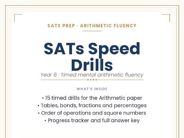 KS2 SATs Mental Arithmetic Speed Drills