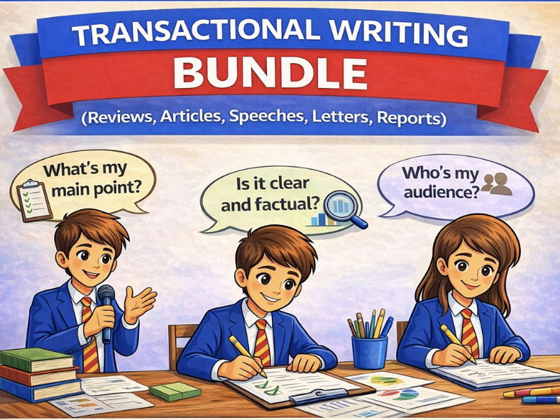 GCSE English Language Transactional Writing Bundle (Reviews, Articles, Speeches, Letters, Reports)