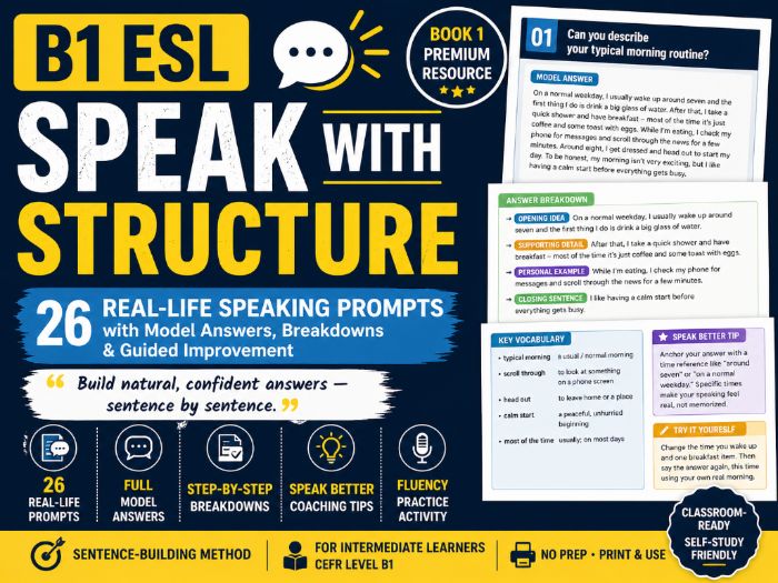 B1 ESL Speaking | Model Answers & Fluency