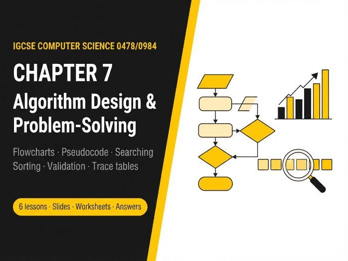 Cambridge IGCSE Computer Science (0478) Chapter 7: Algorithm design and problem-solving – 6 lessons