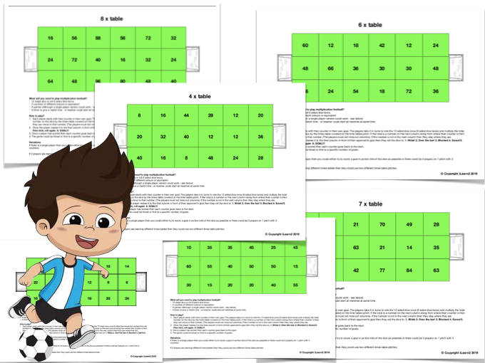 Multiplication Football Times Table Game