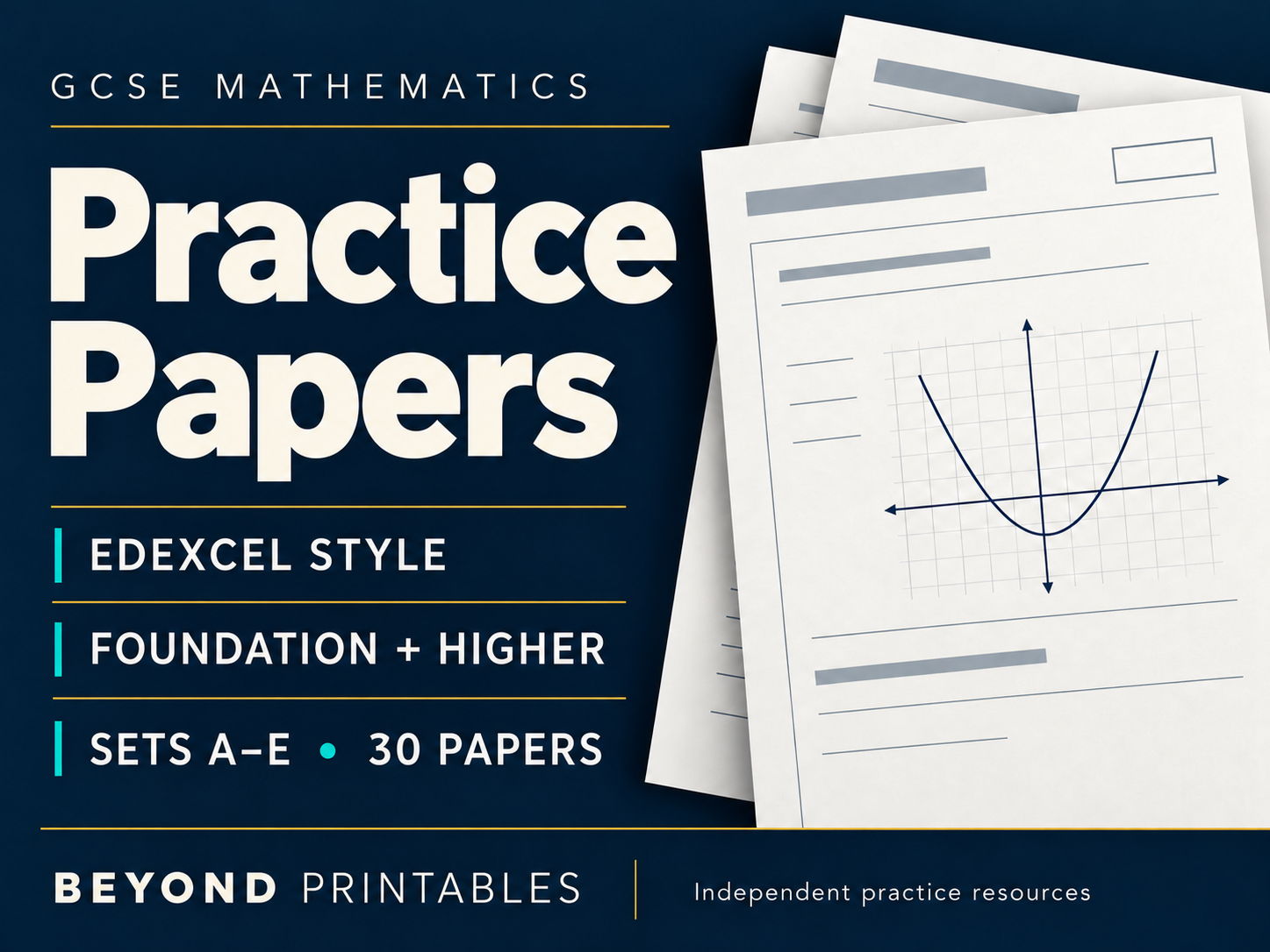 GCSE Maths Edexcel-style Complete Bundle: Foundation and Higher, 30 Papers