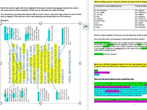 Examiner revision booklet- AQA Eng Lang P1
