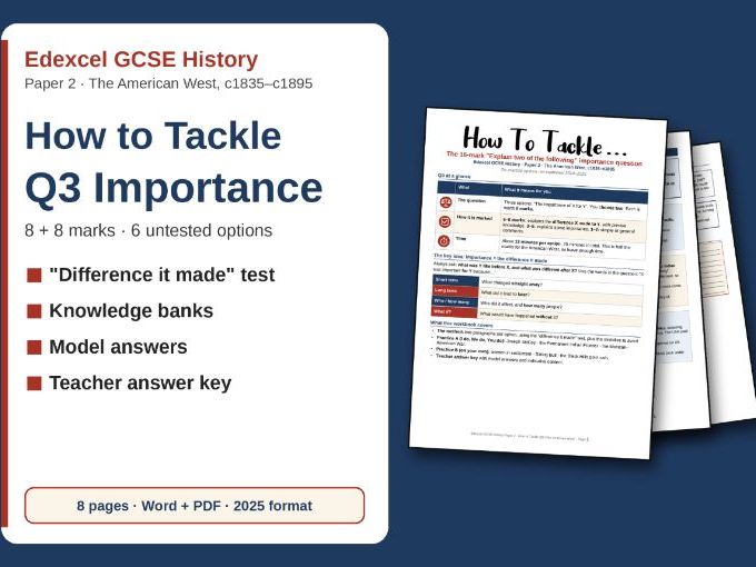 Edexcel GCSE American West Q3 Importance Workbook