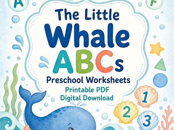 Little Whale Preschool Worksheets Pack