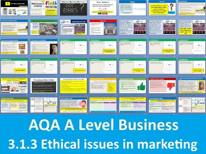 3.1.3 Ethical issues in marketing - AQA A Level Business (2026 specification) First exams 2028