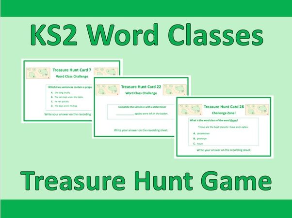 Word Classes Treasure Hunt Card Game (KS2 Grammar & Year 6 SATs Revision)