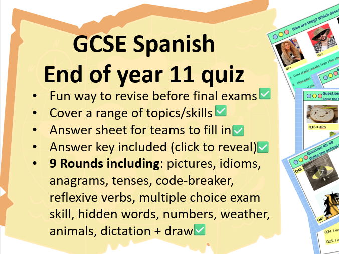 GCSE Spanish Quiz: End of Year 11 revision