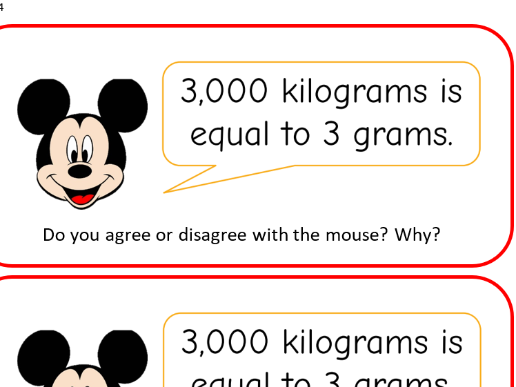 Year 3 Mass and capacity 10 step warm up questions