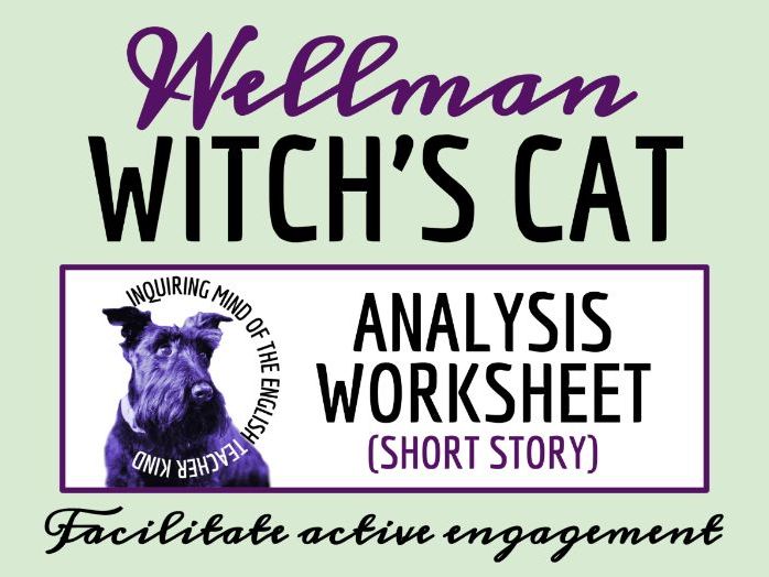 "The Witch's Cat" by Manly Wade Wellman Close Reading Analysis Worksheet | Paranormal Fantasy Story