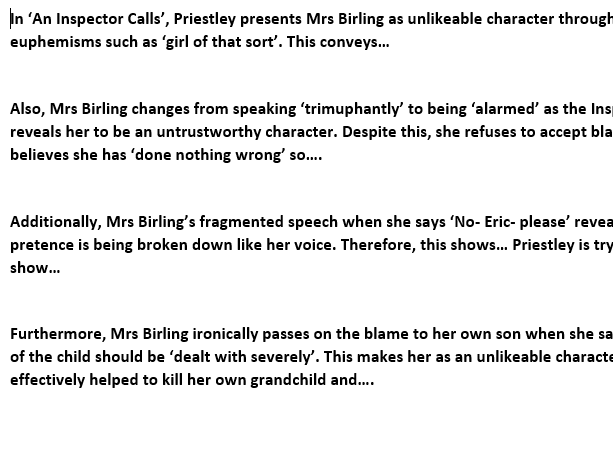 Inspector and Mrs Birling - 'An Inspector Calls'
