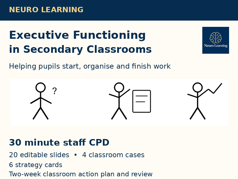 Executive Functioning in Secondary Classrooms CPD Pack
