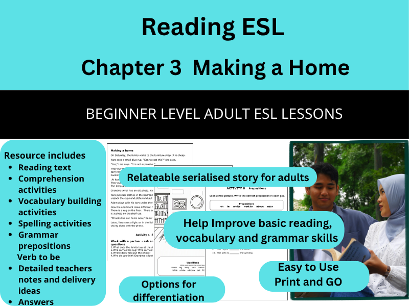 Adult ESL/ELL Beginners - Reading and Language Lesson 3 - Making a Home