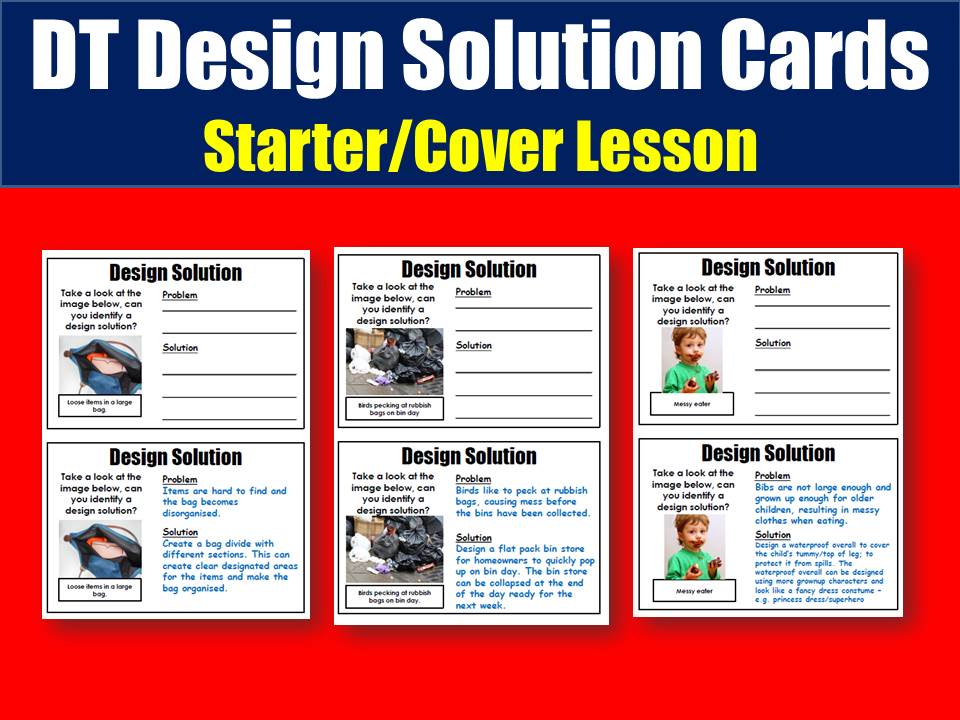 Design Solution DT Cover Work Starter Activities Teaching Resources Design Solution DT Cover Work Starter Activities Teaching Resources