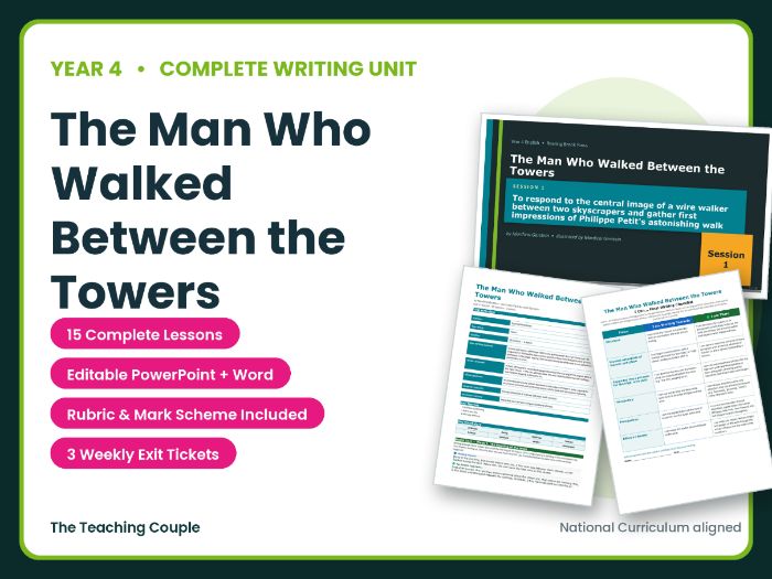 The Man Who Walked Between the Towers | Year 4 English Unit | 15 Complete Lessons + Resources