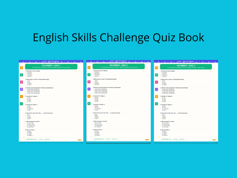 English Skills Challenge Quiz Book