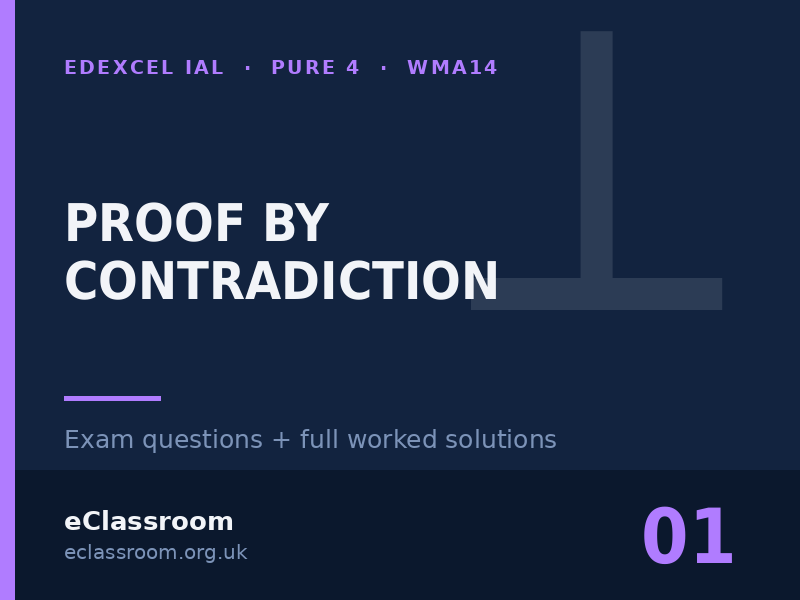 IAL Pure 4 Proof by Contradiction exam questions